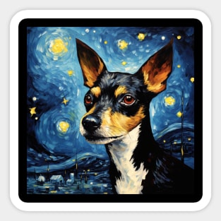 Rat Terrier oil painting Sticker